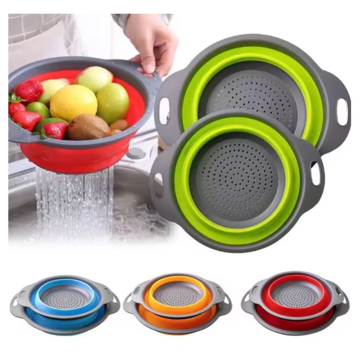 Coladores Plegables de Silicona juego X2